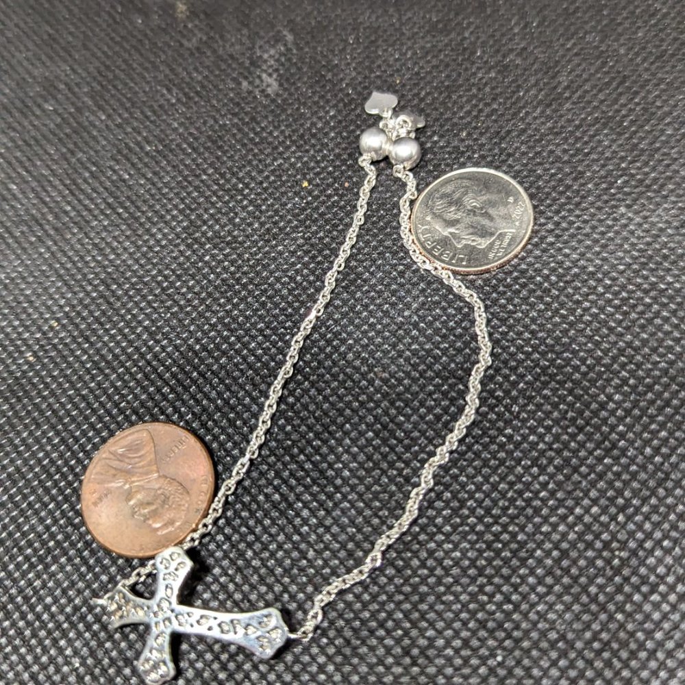 Hammered Cross Bracelet Adjustable - image 5